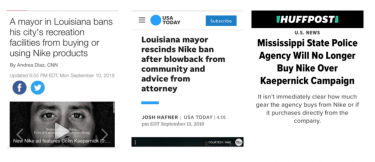 several headlines about Collin Kaepernik