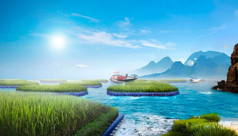 A render of a lake and beautiful green grasses