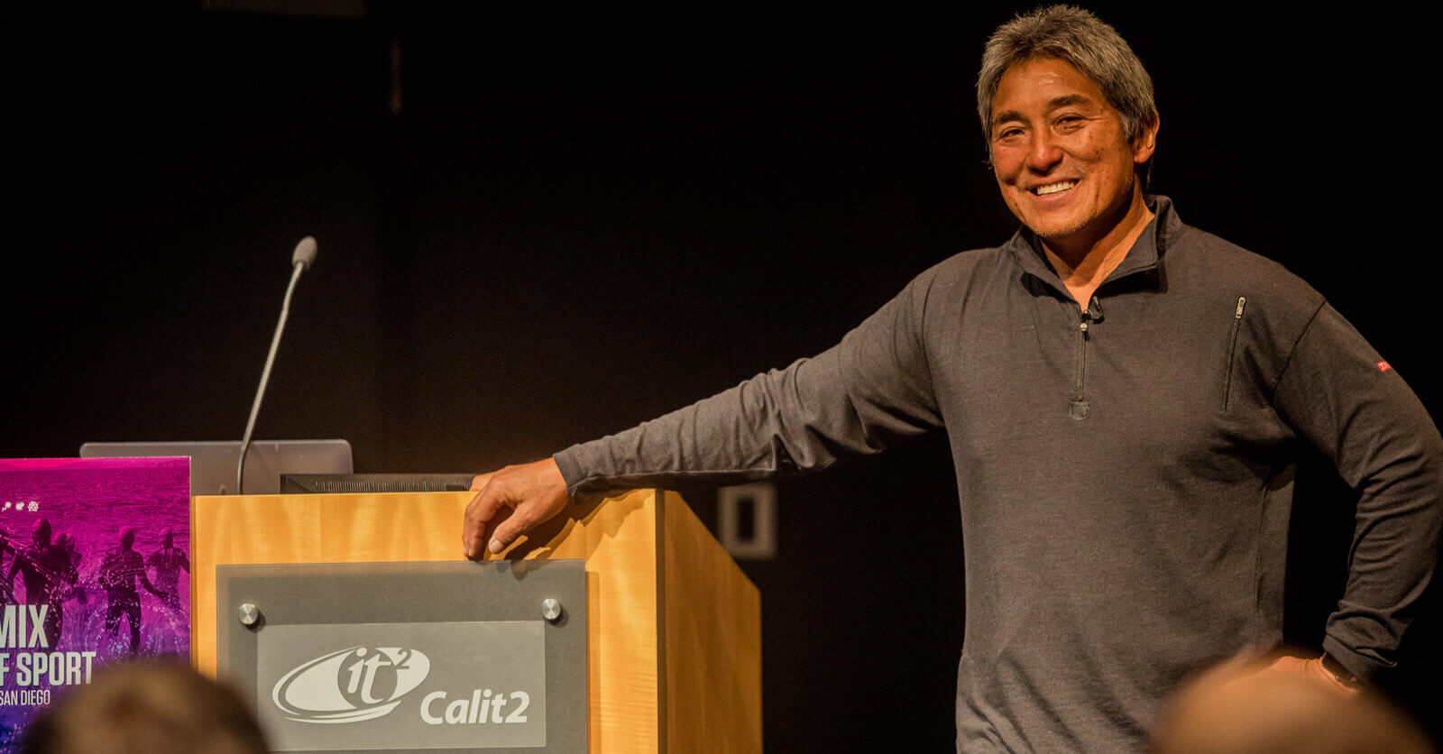 Guy Kawasaki giving the keynote at AttentionFWD 's Athlete Remix and the Future of Sports conference